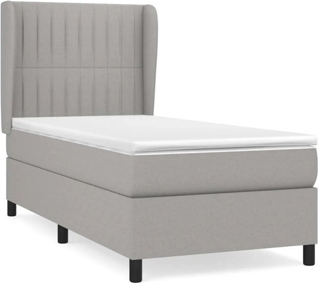 vidaXL Boxspringbett mit Matratze Hybrid-Design in Hellgrau, B/T/H: 80 x 200 cm - Bild 1