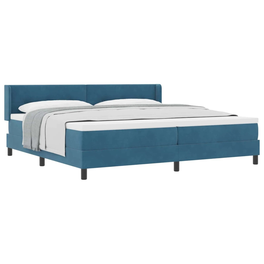vidaXL Boxspringbett mit Matratze in Dunkelblau, Hybrid-Konstruktion, B/T: 200 x 200 cm - Bild 2