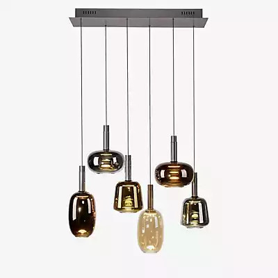 Paul Neuhaus Irides LED Pendelleuchte 6-flammig in Schwarz mit Multicolour-Glaselementen - Bild 1