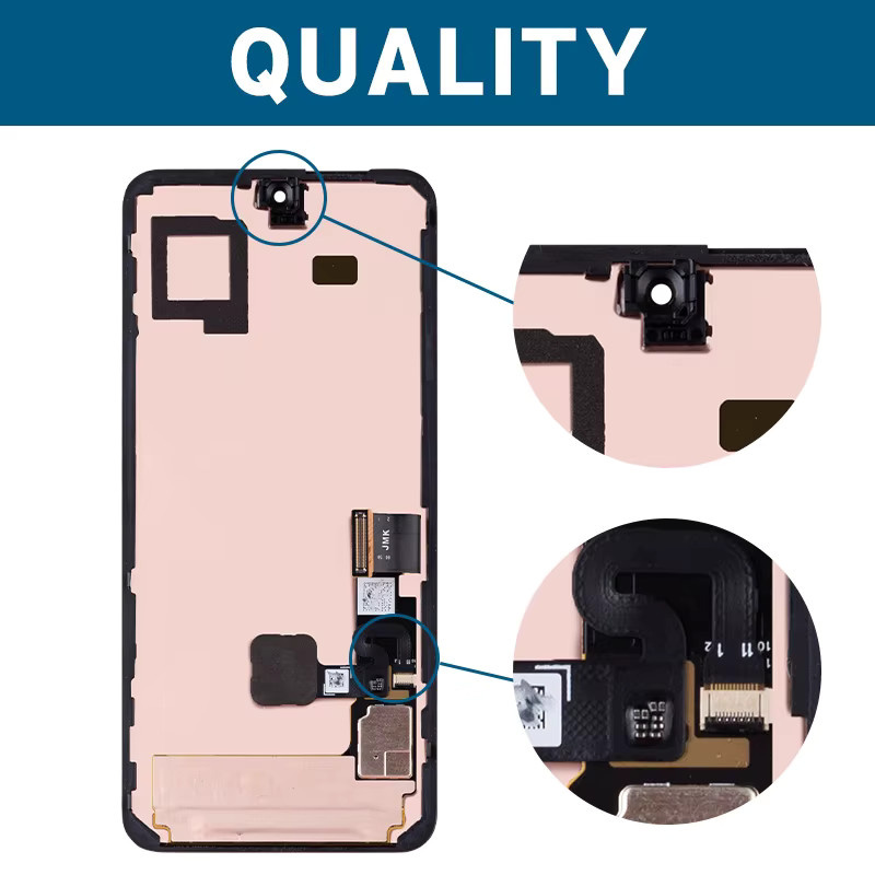 Google Pixel 8 Ersatz LCD-Display mit Rahmen und Digitizer-Baugruppe in Schwarz - Bild 3
