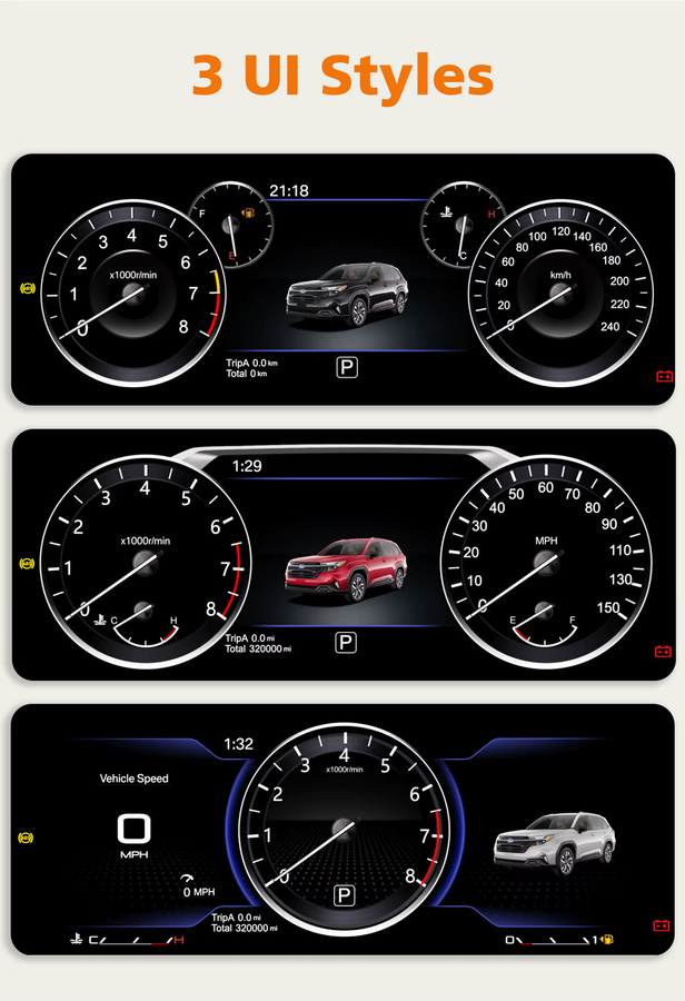 Hizpo Digitales LCD Armaturenbrett 10,25 Zoll für Opel Astra H und Zafira B in Schwarz - Bild 2