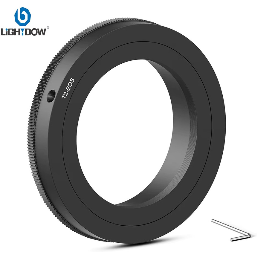 Lightdow T2 T-Mount Objektiv Adapter Ring für Teleobjektive, Schwarz - Bild 3