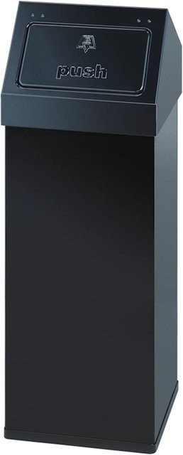 PROREGAL Abfallbehälter Haiti aus Aluminium mit Push-Deckel, Schwarz, H x B x T: 100 x 39 x 39 cm, 110 Liter - Bild 1