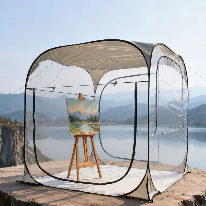 Pumbba Pop-Up Blasenzelt transparent aus PVC, wasserdichtes Outdoor-Dome-Zelt für 3–4 Personen, B/T/H: 213,36 x 213,36 x 213,36 cm - Bild 2