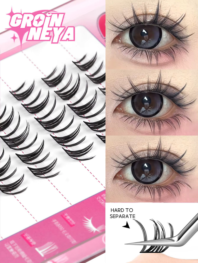 GROINNEYA Wimpernverlängerungsset, Black, Unisex - Bild 2
