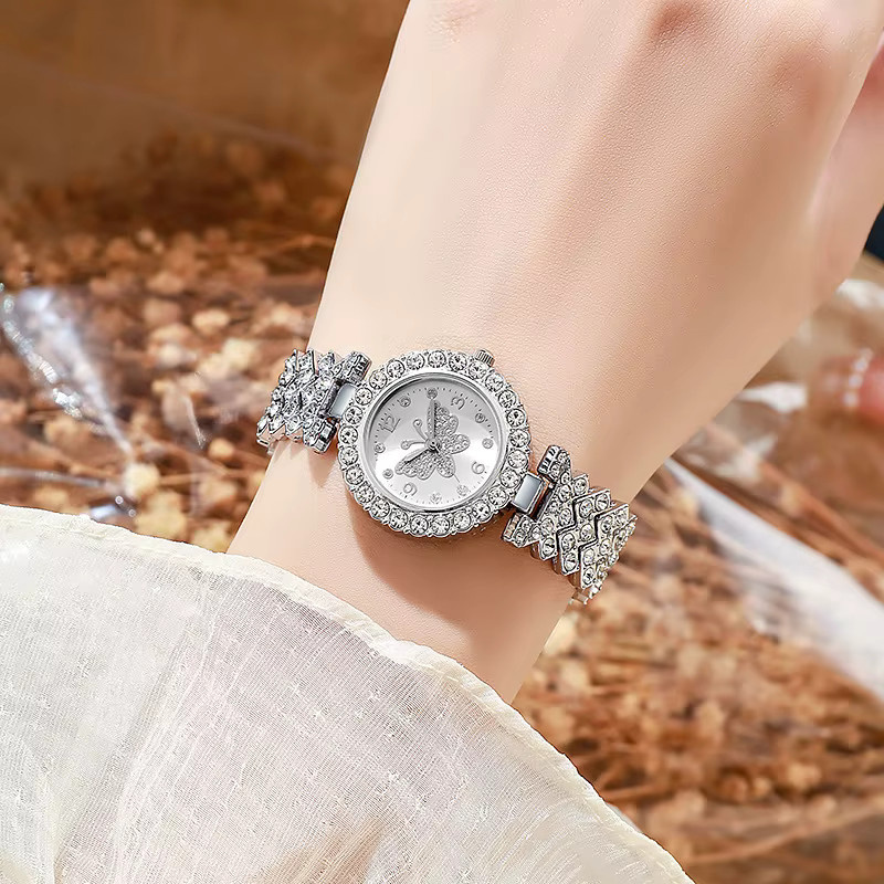 RUNERR Armbanduhr, Quarz, Schmetterlings-Zifferblatt, Zirkonia, Damen - Bild 2