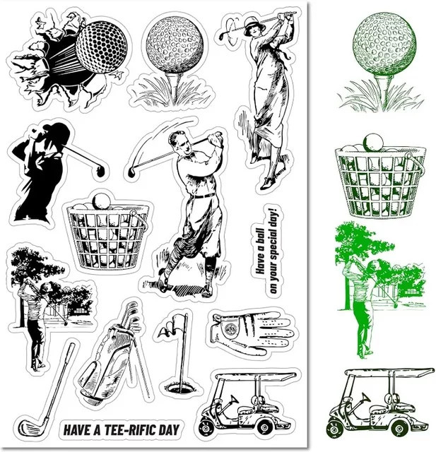 Transparenter Silikon-Stempel mit Golf-Motiv für Sport-Designs und kreative Poststempel - Bild 1