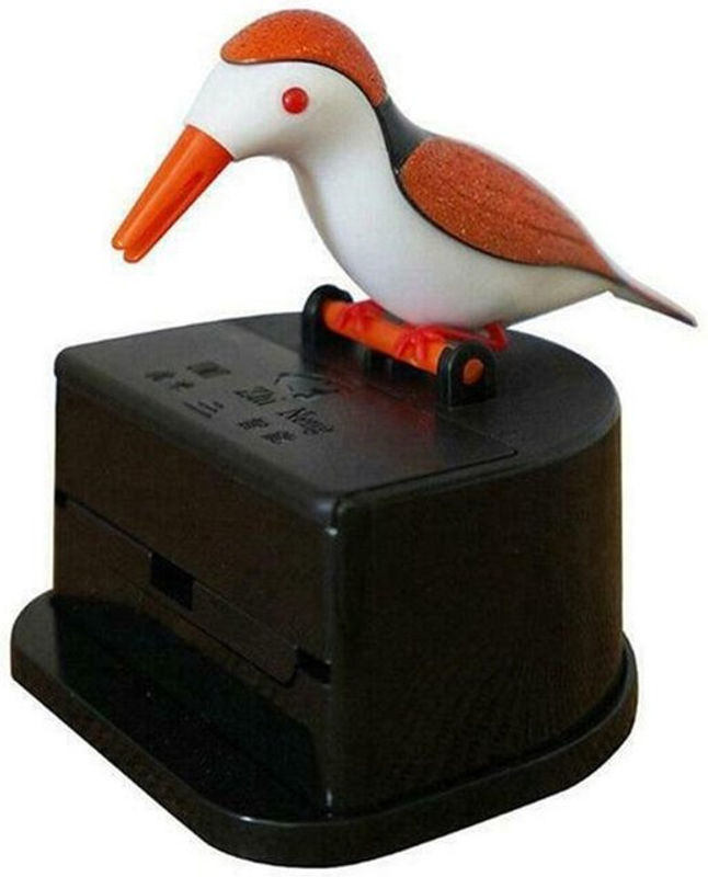 Automatischer Zahnstocherspender in Vogelspecht-Design von TOMTOP JMS, orangefarben, Tisch-Zahnstocherbox aus Kunststoff im Vintage-Stil - Bild 1