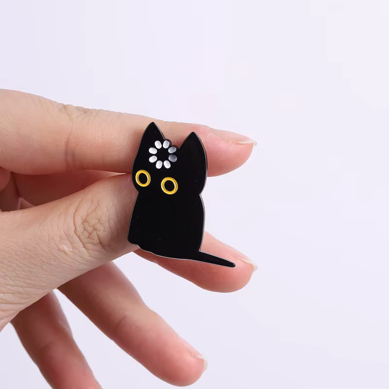Miss Zoe Emaille-Pin, Black Cat Void Loading, Schwarz - Bild 3