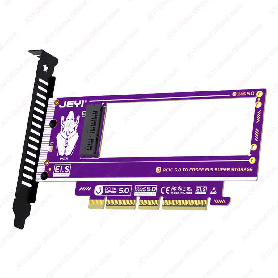 JEYI PCIe 5.0 x4 zu NVMe Ruler 2U Gen-Z EDSFF Adapterkarte mit Kühlkörper für E1.S SSDs, unterstützt 128Gbps und X8/X16 - Bild 5