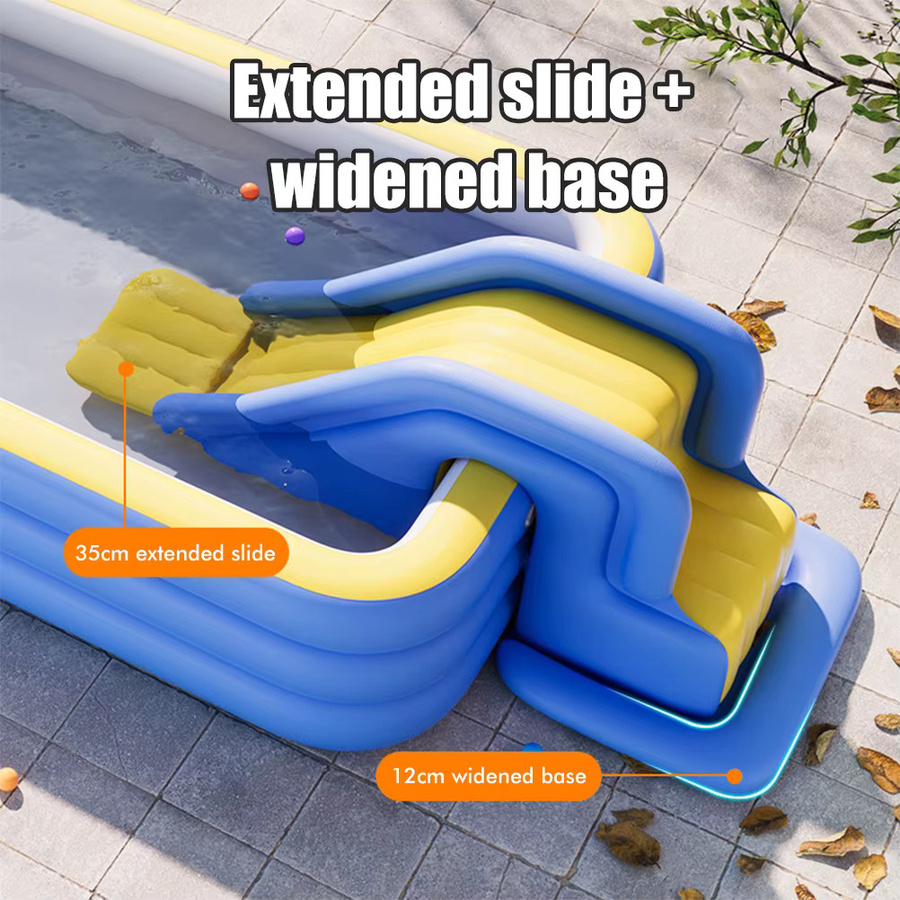 Aufblasbare Wasser-Rutsche mit Kletterwand in Blau für den Outdoor-Einsatz im Garten oder Schwimmbad - Bild 2