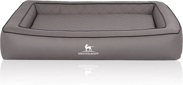 Knuffelwuff Hundebett Hampstead Orthopädisch aus Kunstleder in Grau, B: 120 cm, T: 100 cm - Bild 1