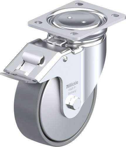Blickle Stahlblech-Lenkrolle LUH-PO 160K-FI-ELS-FA in Silber, Rad-Durchmesser: 160 mm, Tragfähigkeit: 450 kg - Bild 1