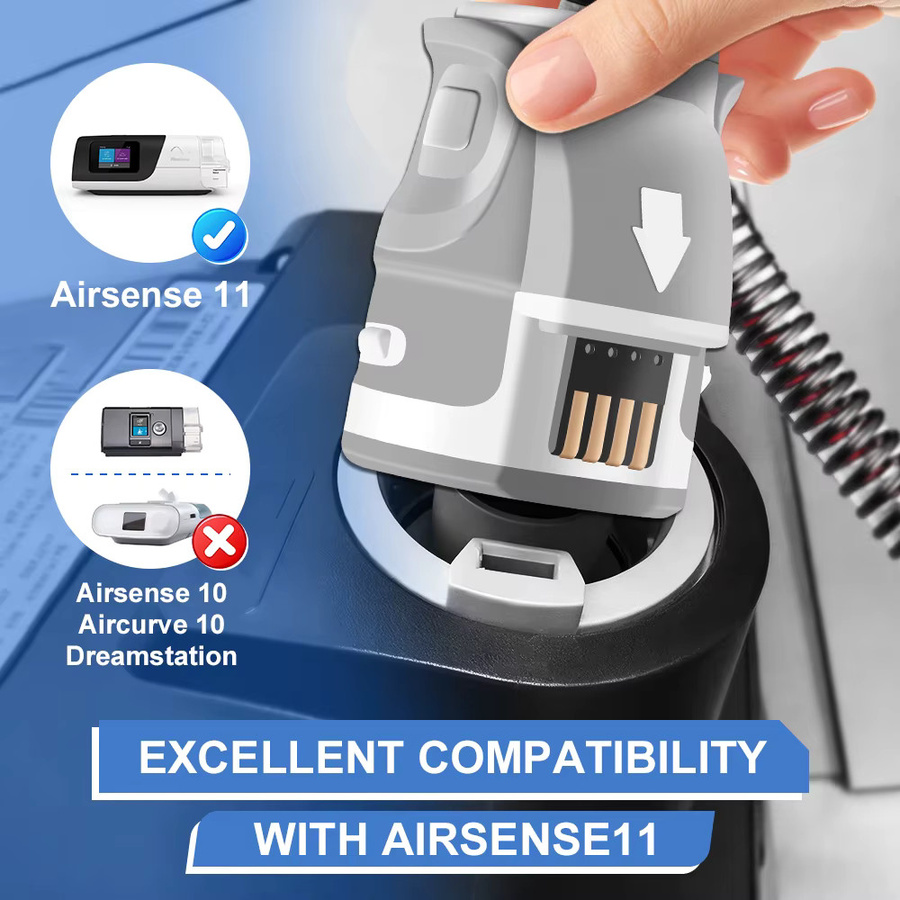 SALORIE Beheizter CPAP Schlauch für Airsense 11 und Aircurve 11 mit Wasserkammer-Tank in Grau - Bild 2