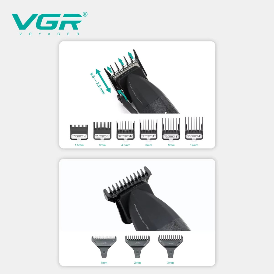 VGR Haarschneidemaschine und Trimmer-Set, Schwarz, Rot - Bild 4