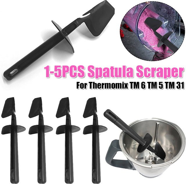 Universal Teigschaber Spatel aus Silikon in Schwarz für Vorwerk Thermomix TM 6 TM 5 TM 31 - Bild 1