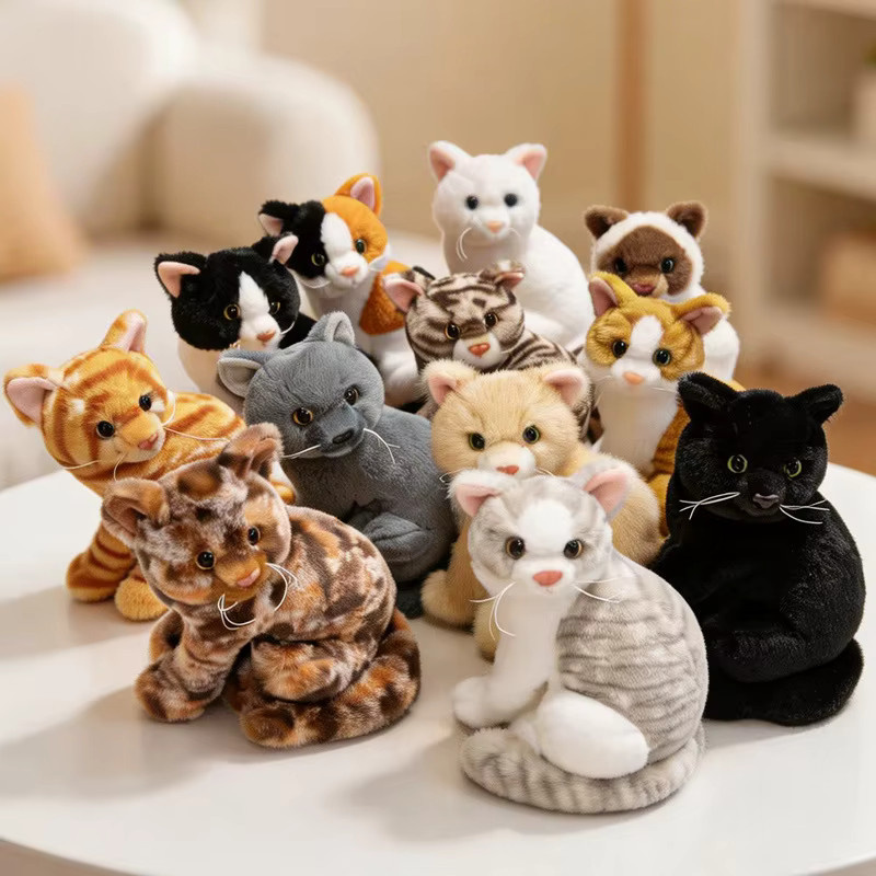 pangcangshu Katzen-Plüschpuppe, Grau-Orange, Bunt, Plüsch / Textil - Bild 3