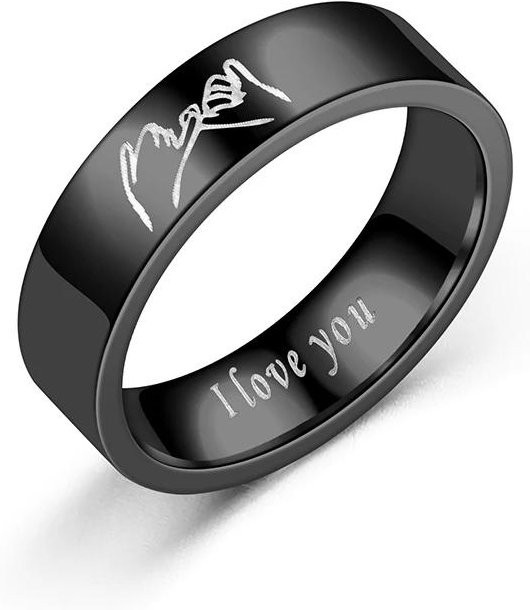YIRAN Jewelry Edelstahlring, Schwarz, Unisex - Bild 1