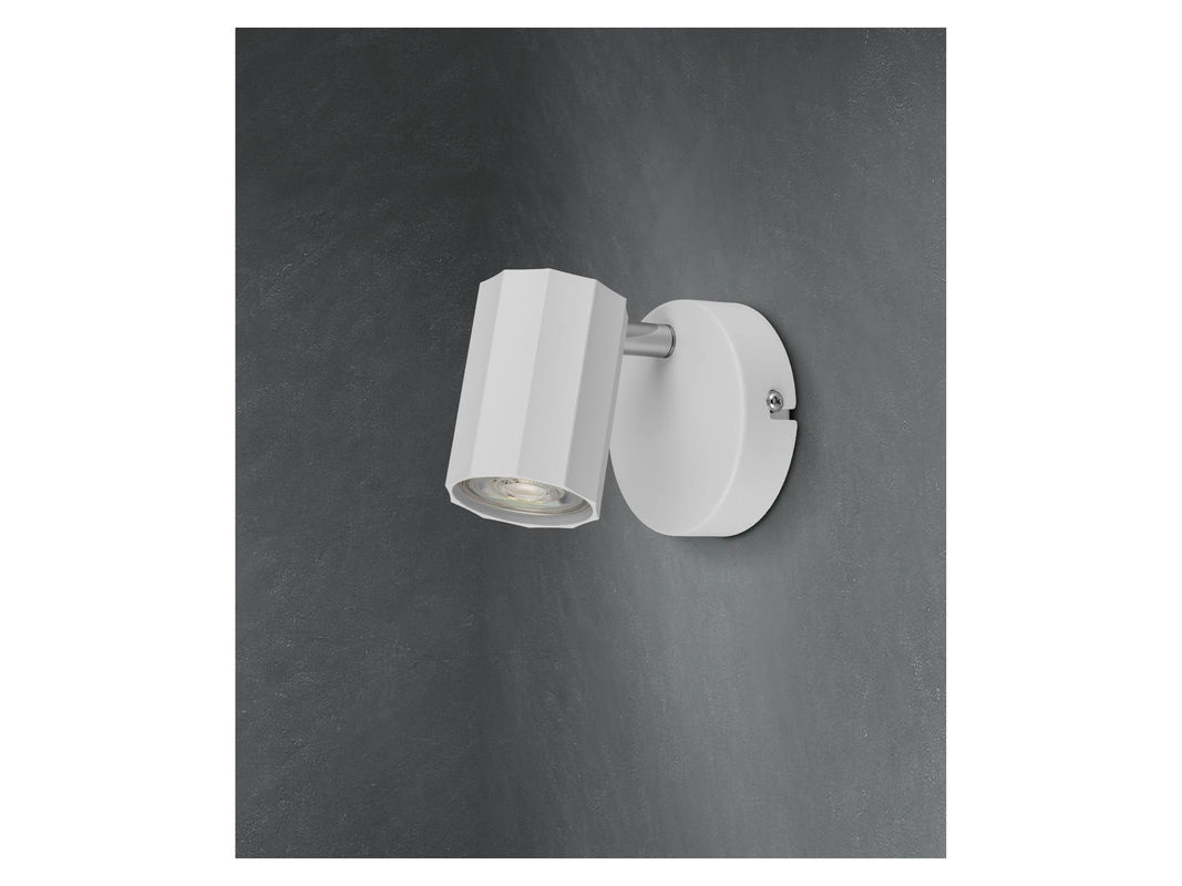 LIVARNO HOME Wand- und Deckenleuchte mit neigbarem und schwenkbarem Spot in Weiß, rundes Design aus Stahl mit GU10 Fassung - Bild 2