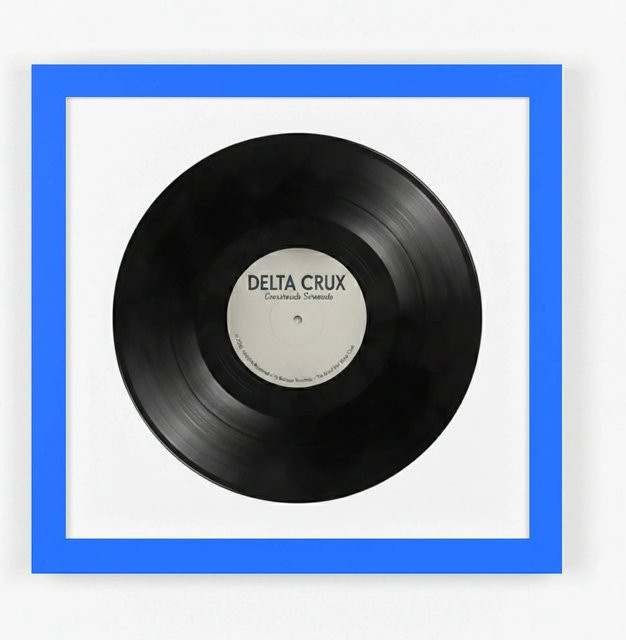 K-Möbel Schallplatten Rahmen Royalblau mit weißem Passepartout für deine Vinyl, B/H: 40 x 40 cm - Bild 1