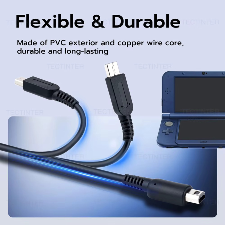 USB-C-Ladekabel-Adapter mit LED für Nintendo NDSi, 2DS, 3DS, 3DSLL und 3DSXL in Schwarz - Bild 5