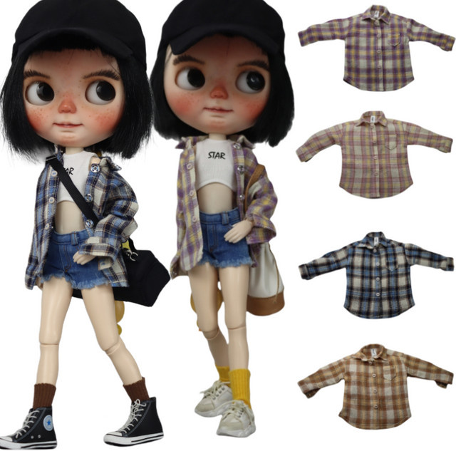 Miao Mama ai wawa Puppenkleidung, Kariertes Hemd, Jeans, Kurze Hosen, Zubehör - Bild 1