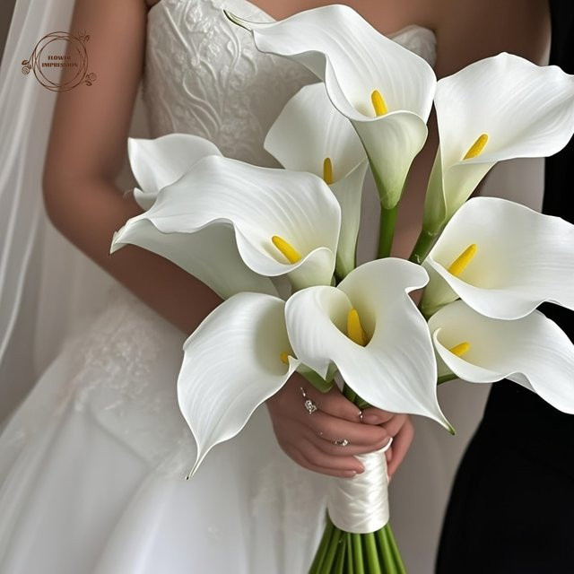 13 Stück künstliche Calla-Lilien von YN HI FLOWER in Weiß mit PU-Touch für Tischdekorationen und Hochzeiten - Bild 1