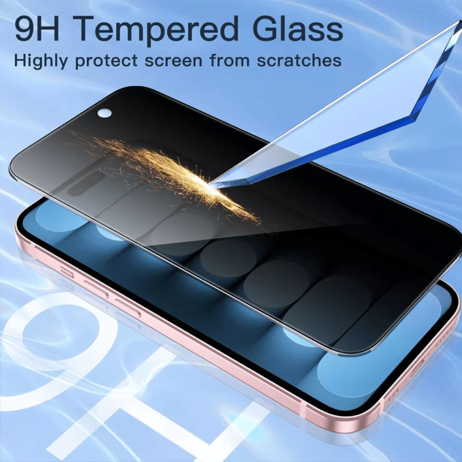 2 Stück Anti-Spionage Displayschutz Glas für Apple iPhone 12 bis 17 Pro Max Serie, transparent - Bild 5