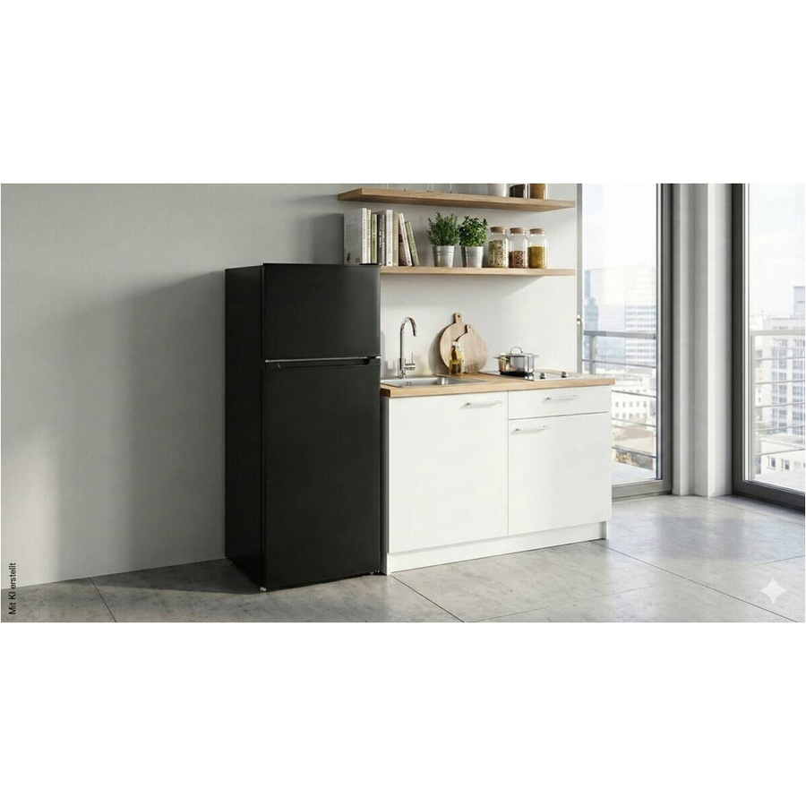 POCOline Kühl-Gefrierkombination KGK125-132ES in Schwarz, B/H/T: 45 x 125 x 49 cm - Bild 2