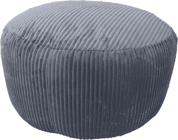 Relaxdays Pouf Cord in Dunkelgrau mit Boho-Design, zylindrisch, abnehmbarer und waschbarer Bezug, B/H/T: 35 x 50 x 35 cm