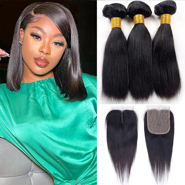 JAYCEE HAIR Bouclé Human Hair Tissage, 12a malaysische kurze Bob Bündel - Bild 1