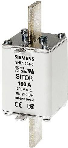 Siemens 3NE12240 Sicherungseinsatz, 3er-Set, Größe 1, 160A, 690V, Weiß - Bild 1