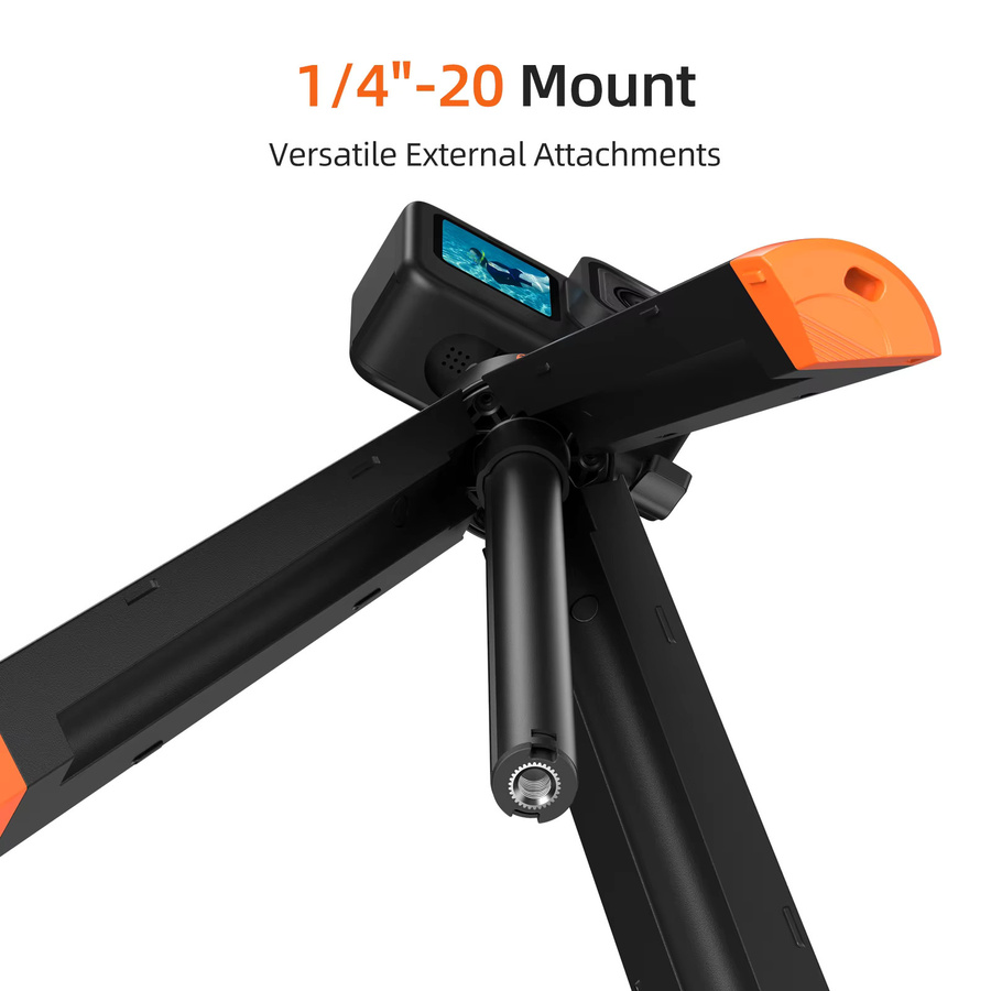 TELESIN 4-in-1 Selfie-Stick mit schwimmendem Handgriff und Stativ, wasserdichtes ausziehbares Selfie-Monopod in Schwarz für GoPro, DJI OSMO Action und Insta360 - Bild 5