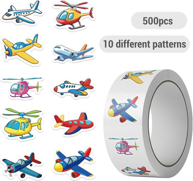 Linyi toy Flugzeug Aufkleber Rolle Cartoon multicolor - Bild 1