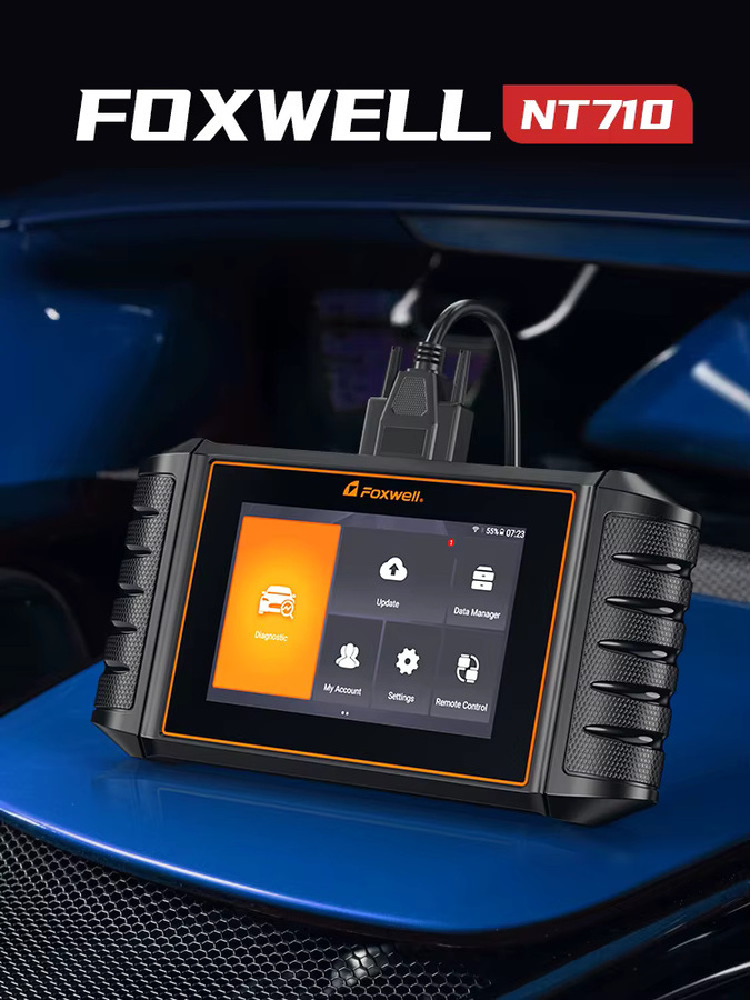 FOXWELL NT710 OBD2-Autodiagnosetool in Schwarz mit aktivem Test, ECU-Codierung und 30 Reset-Funktionen als Kfz-Scanner-System - Bild 5
