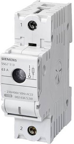 Siemens Indus.Sector Neozed-Lasttrennschalter 5SG7113, 1-polig, Tiefe: 70 mm, Weiß - Bild 1