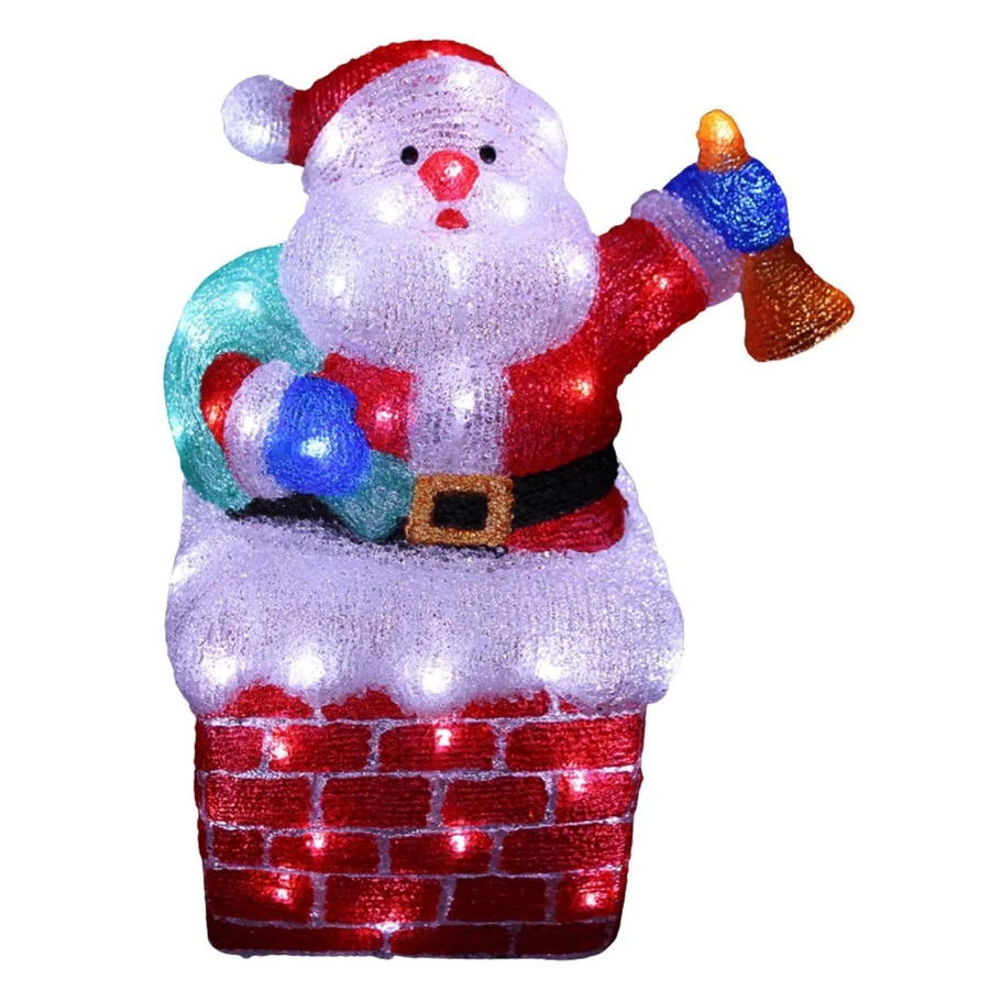 Lex LED Weihnachtsfigur Weihnachtsmann aus Acryl in Weiß, beleuchtete Weihnachtsdekoration, Höhe: 48 cm - Bild 2
