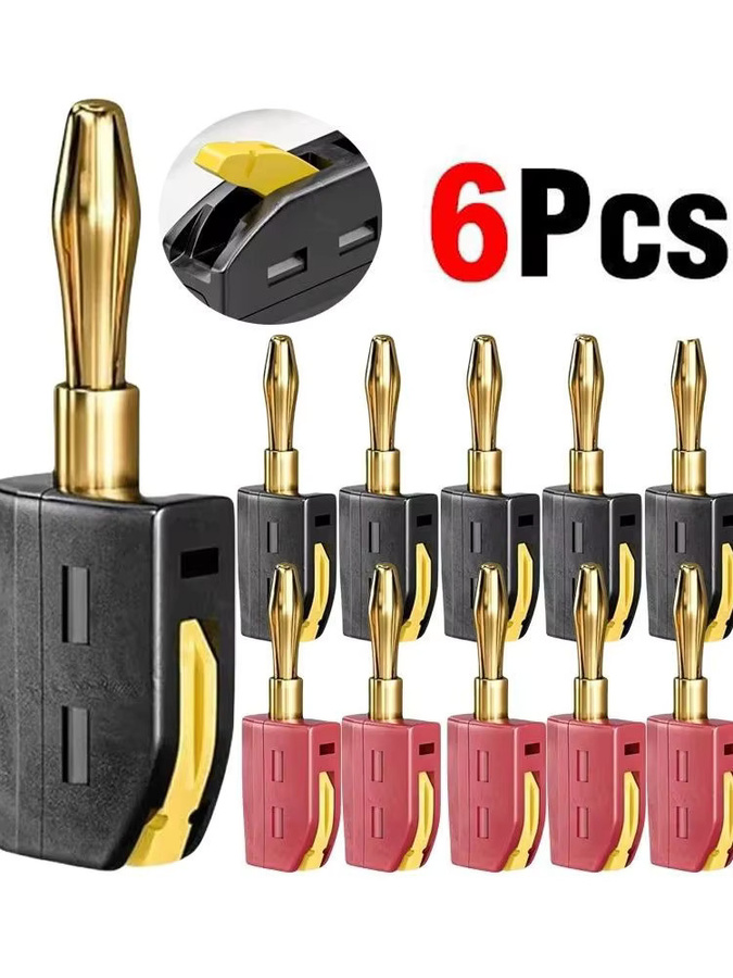 VORILYNEX Lötfreier Bananenstecker Hochstrom-Schnellverbinder 4mm 32A mit vergoldeten Kupferanschlüssen in Gold und Schwarz - Bild 7