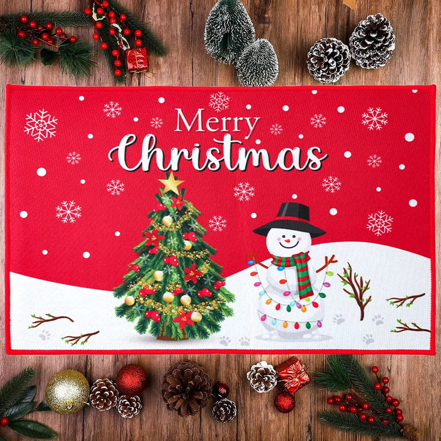 VIKAMA Fußmatte mit Weihnachtsmotiv für Innen- und Außenbereich, rechteckiger Teppich für Foyer und Badezimmer, B/H: 60 x 40 cm - Bild 2