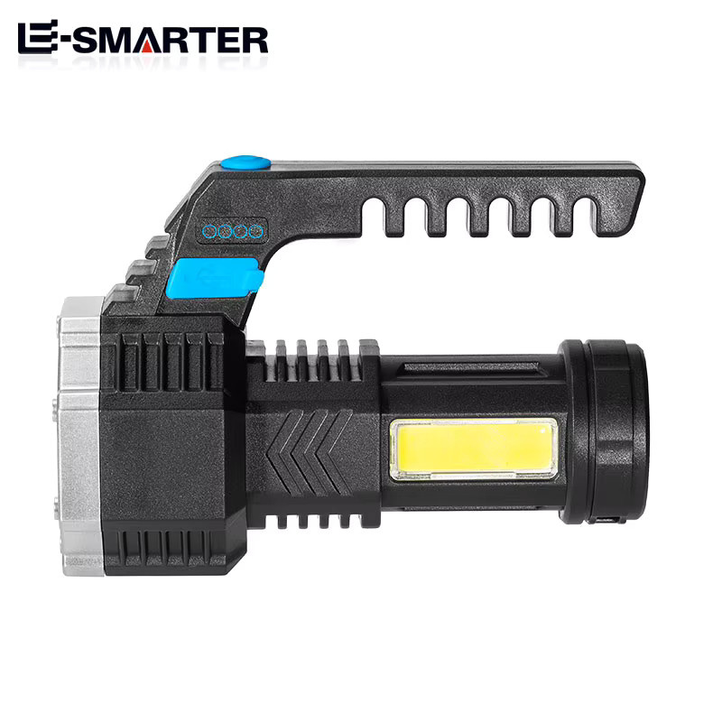ESMARTER Wiederaufladbare LED-Taschenlampe mit 7 LEDs und COB-Seitenlicht in Schwarz - Bild 5