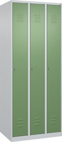 C+P Spind Classic PLUS Garderobenschrank mit 3 Abteilen, Stahlkonstruktion, Zylinderschloss und 3 Garderobenhaken, H x B x T: 185 x 75 x 50 cm - Bild 1