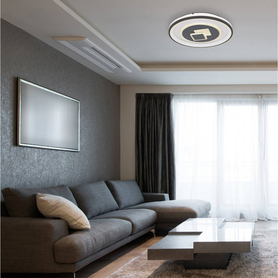 Globo LED-Deckenleuchte Sundi modern rund, weiß/schwarz, dimmbar mit Fernbedienung, Durchmesser: 50 cm - Bild 3