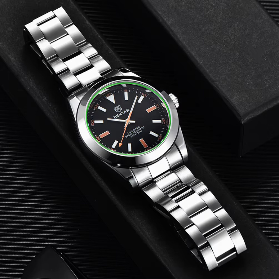 BENYAR Armbanduhr Automatik, Edelstahl, Blau, Herren - Bild 3