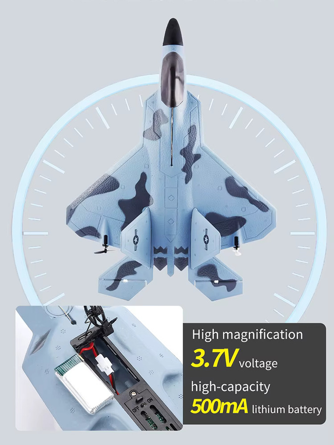 WLTOYS P530 Raptor F22 Kampfflugzeug, RC Flugzeug, mit LED-Licht und Gyroskop - Bild 4