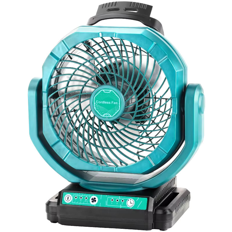 Kabelloser Oszillationsventilator für Makita 18V Akku, 3-Gang Baustellen- und Campingventilator in Türkis - Bild 6