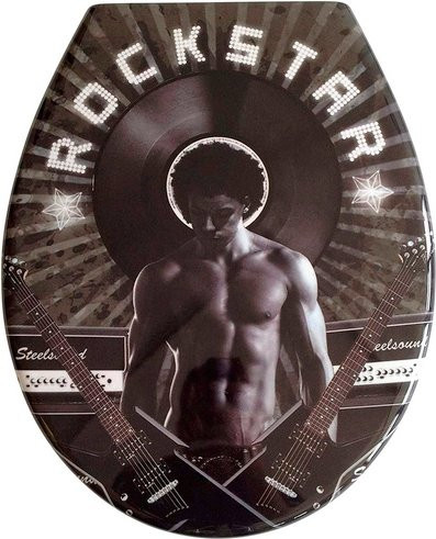 ADOB WC-Sitz Black Rockstar mit Absenkautomatik, oval, bunt - Bild 1