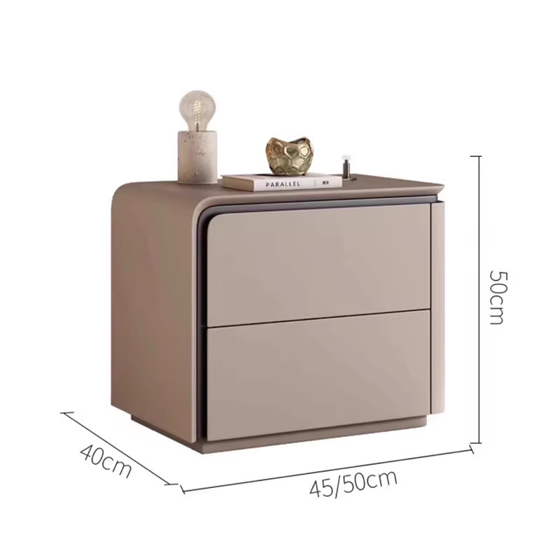 Moderner Nachttisch ANGDUO in Beige mit Schublade für dein Schlafzimmer - Bild 2