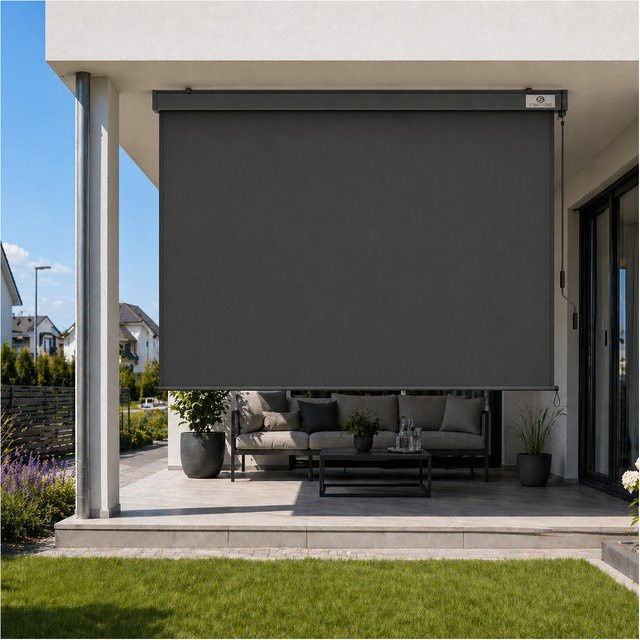 Strattore Ausziehbare Senkrechtmarkise in Anthrazit, B/H: 160 x 250 cm - Bild 1