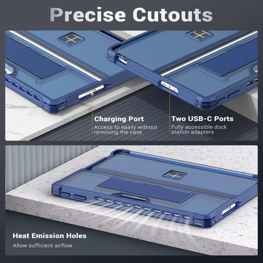 Robuste All-in-One Schutzhülle mit Ständer für Microsoft Surface Pro 11, Surface Pro 10 und Surface Pro 9 (13 Zoll) in Blau - Bild 4