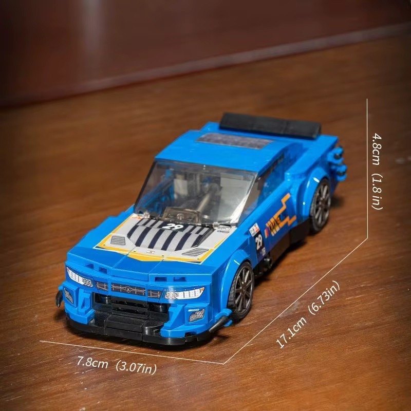 GSF Retro-Sportwagen, Baukasten, Blau, Weiß - Bild 3